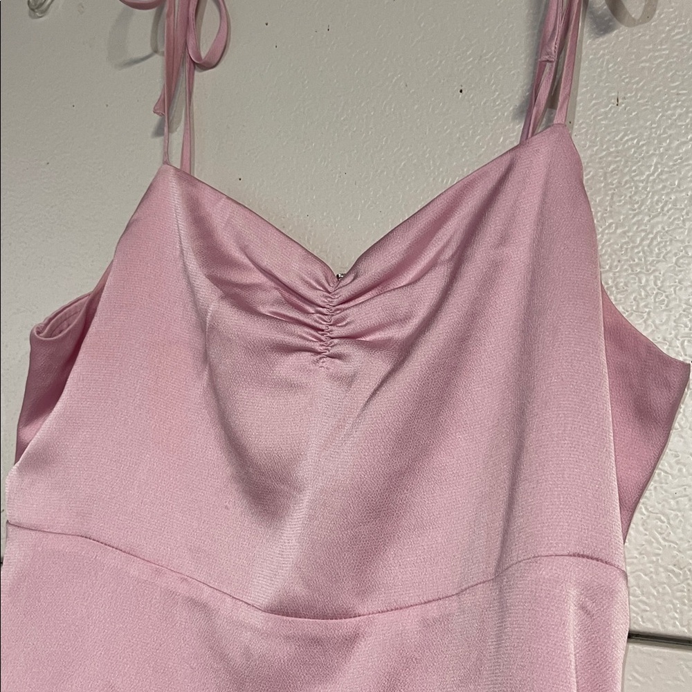 BP WOMENS PINK SATIN MINI DRESS MEDIUM - Picture 3 of 5